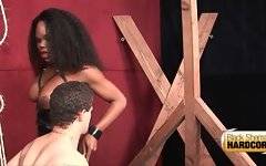 Black tranny loves to know she can do whatever she wants to her slave.